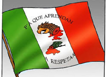 A Mexican flag with a Zeta phrase