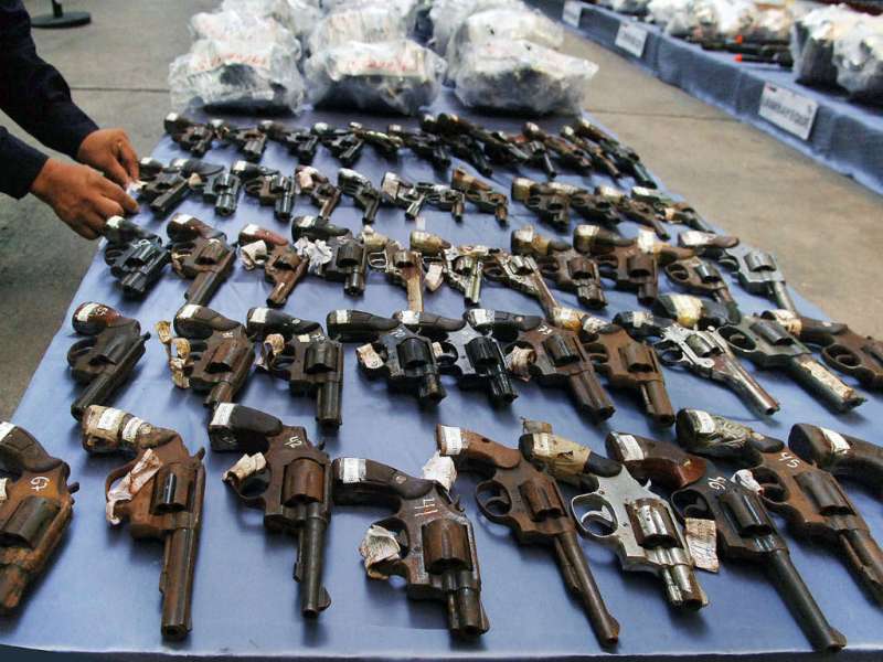Seized firearms in Mexico