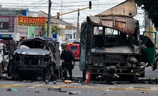 The scene of the May 15 bombing in Bogota