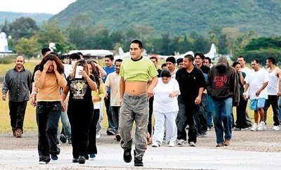 Honduran deportees arrive in Tegucigalpa