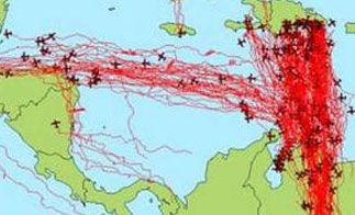 Drug trafficking flight routes