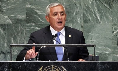 Guatemalan President Otto Perez addressing UN General Assembly