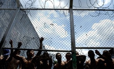 Inmates in a jail in northern Nicaragua