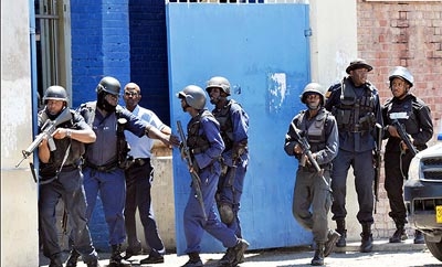 Jamaican police on an anti-drug operation.