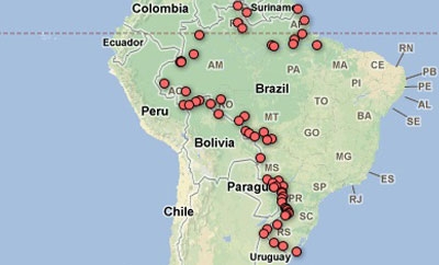 Folha's map of the border cameras