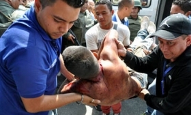 A scene from a violent riot in Venezuela's Uribana prison