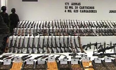 Arms seized by Mexican army