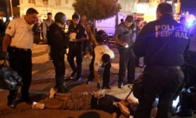 Juarez police at a crime scene