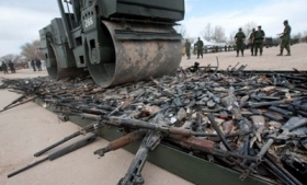 Guns destroyed in Ciudad Juarez, Mexico