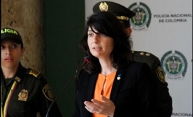 Interpol's Aline Plancon addresses journalists