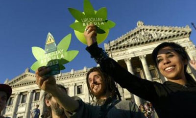 Pro legalization activists in Uruguay