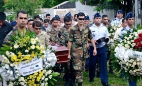Funeral of first solider to be killed by EPP guerrillas