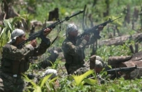 Peruvian soldiers operating in the VRAEM