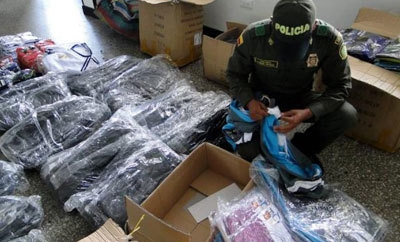 Contraband clothes seized in Colombia last year
