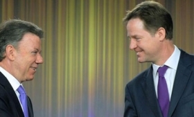 Juan Manuel Santos and Nick Clegg