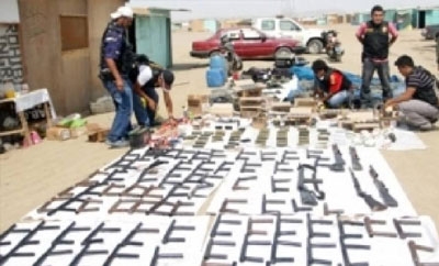 Arms recently recovered by Peru authorities