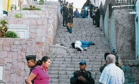 A murder scene in Tegucigalpa, Honduras