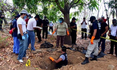 One of the clandestine graves in Tamaulipas