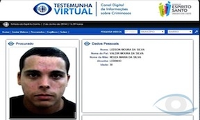 Brazilian government database showing alias "Ledinho"