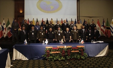 Regional police chiefs at the recent Ameripol meeting