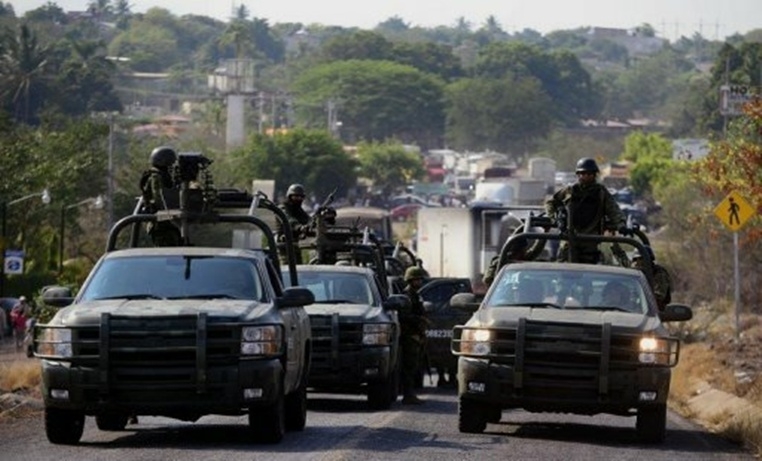 Mexico security forces on patrol
