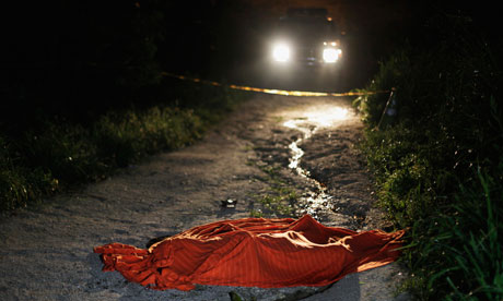 A crime scene in San Pedro Sula, murder capital of the world