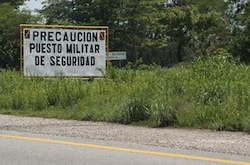 A checkpoint in Tonala, Mexico