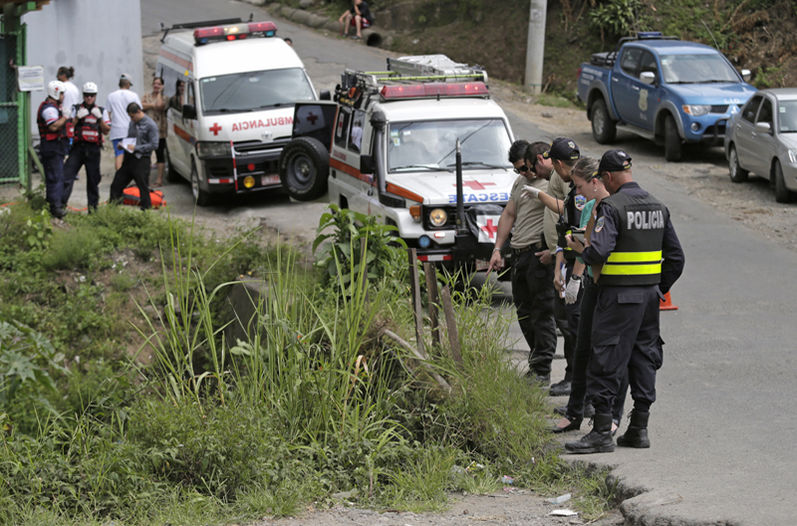 A crime scene in Desamparados, Costa Rica