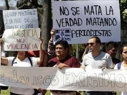 A protest in Mexico in support of journalists