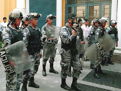 Members of Ecuador's police force