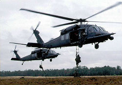 A Blackhawk helicopter used by the Mexican military