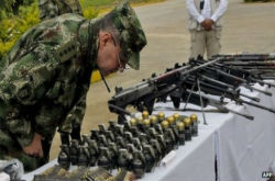 Weapons seized from Colombia's FARC