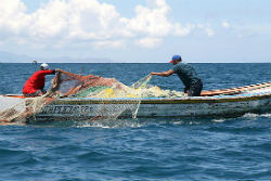 Fishermen on Lake Maracaibo