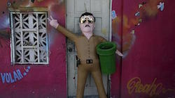 A piÃ±ata of Sinaloa Cartel leader "El Chapo"