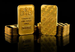 Stacks of gold obtained by a US company