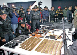 Weapons seized by Mexican authorities