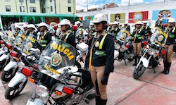 National Police officers in Cusco