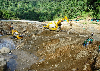 An illegal mining operation