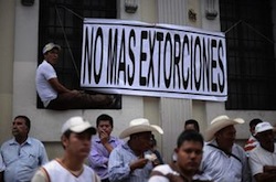 A protest against extortion in Guatemala