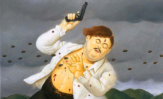 Pablo Escobar's death immortalized in a Fernando Botero painting