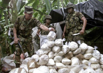 A seized cocaine shipment in Colombia