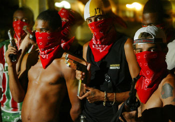 Gang members in Brazil