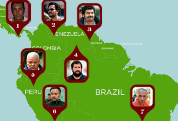 Map of Colombia's drug trafficking diaspora