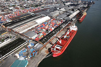 The port of Santos, Brazil