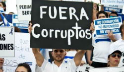 Anti-corruption protesters in El Salvador