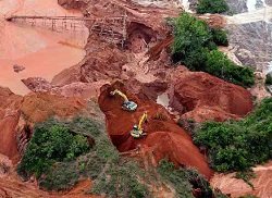 Alluvial gold mining in Antioquia, Colombia