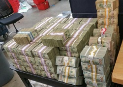 The cash seized in San Diego