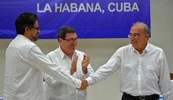 Peace negotiators shake hands