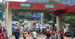 A border crossing between Guatemala and Mexico