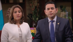 President Morales and his wife discussing the corruption allegations